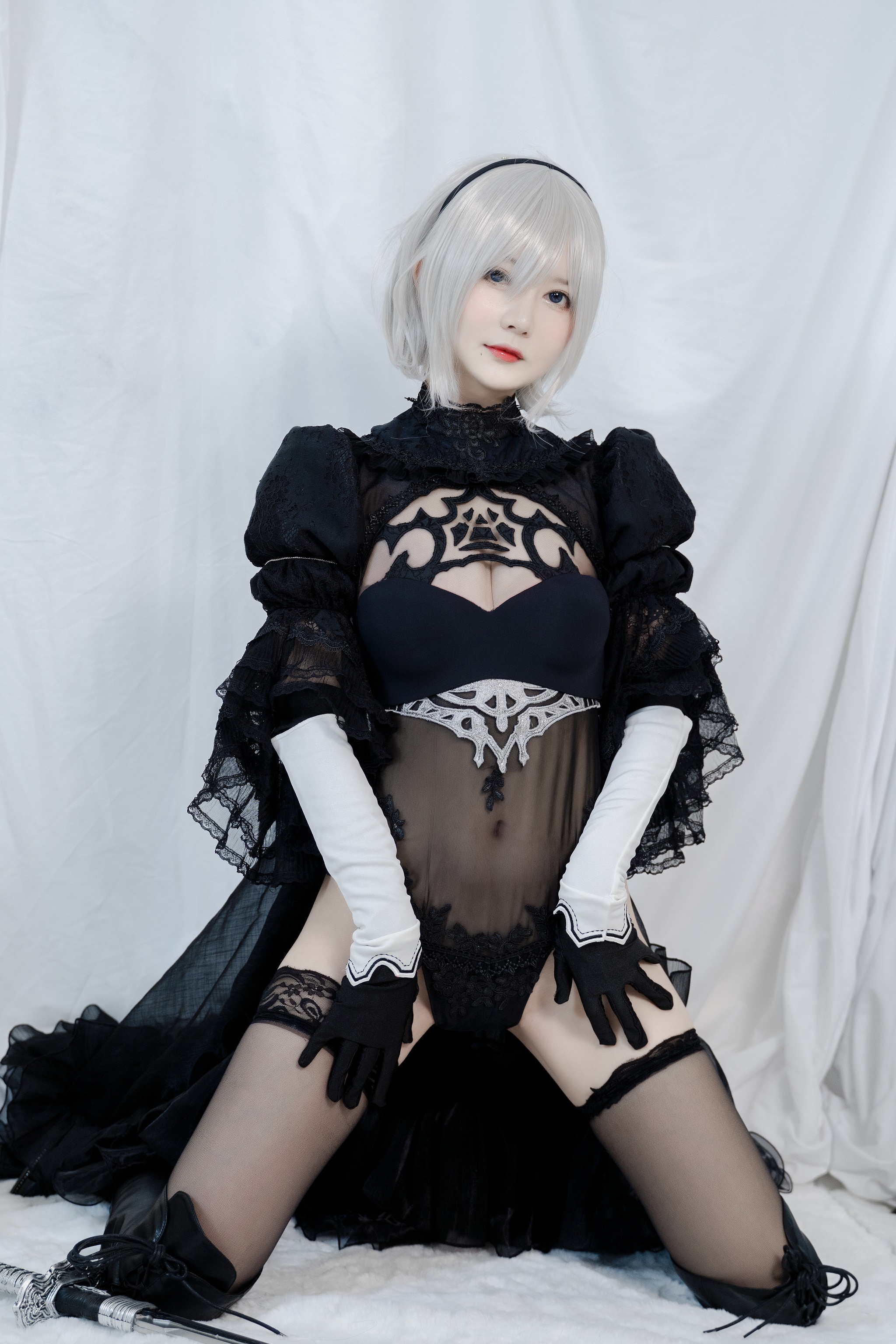 51酱 – NO.003 2B黑婚纱 [53P2V]-XikXak
